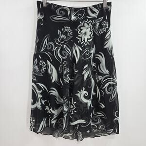 Wrapper Vtg Y2K Fairy Grunge Whimsigoth Romantic Sheer Chiffon Midi Wrap Skirt M